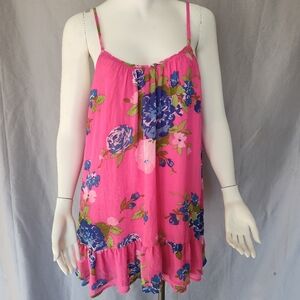 Abercrombie & Fitch lined ruffle tank medium floral